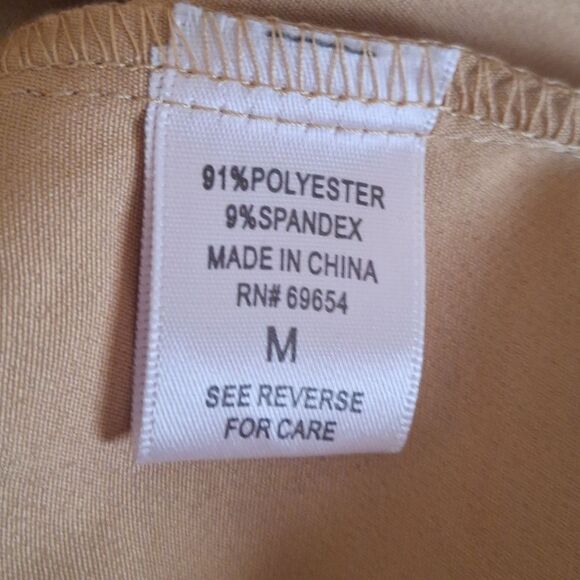 Dizzy Lizzy Womens Cropped Blazer One Button Long Sleeve Camel Tan Office Medium - Picture 8 of 10